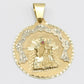 14K Virgen Maria Solid Pendant Yellow Gold