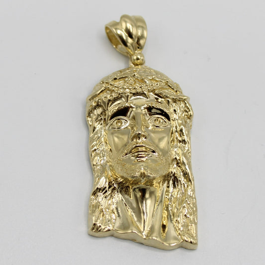 14K Jesus Face Pendant Yellow Gold