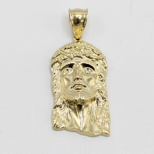 14K Jesus Face Pendant Yellow Gold