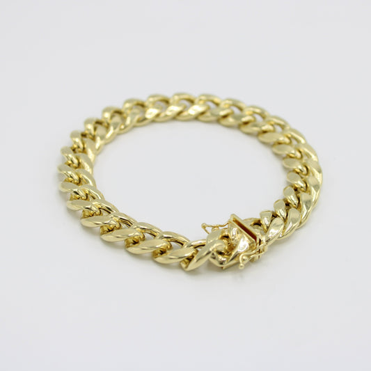 14K Semi-Solid Miami Cuban Bracelet  \\ 10.5 mm \\