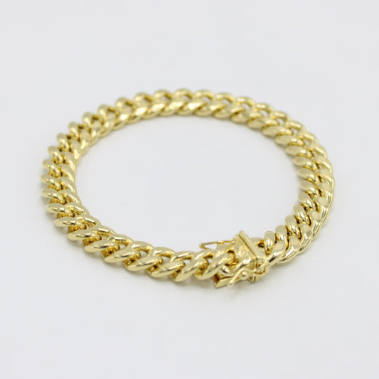 14K Semi-Solid Miami Cuban Bracelet  \\ 8.6 mm \\