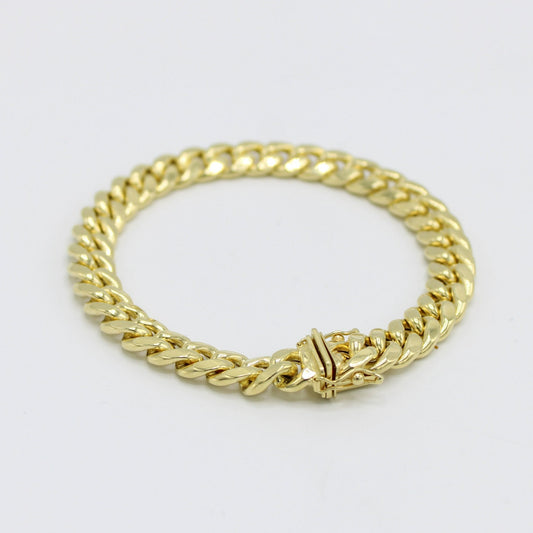 14K Semi-Solid Miami Cuban Bracelet  \\ 8.4 mm \\