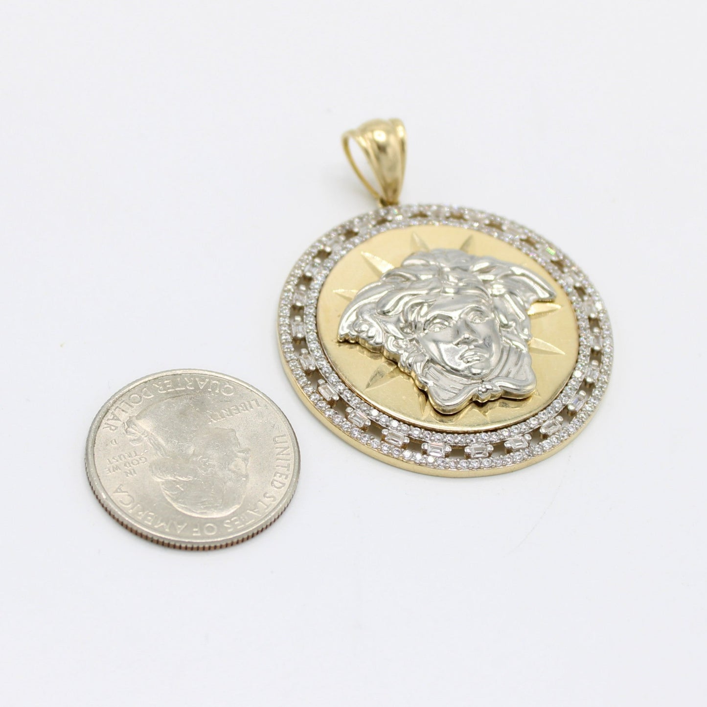 14K Medusa Cz Stones Yellow Gold