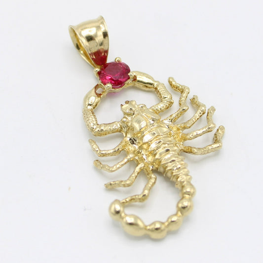 14k Scorpion Cz Pendant Yellow Gold