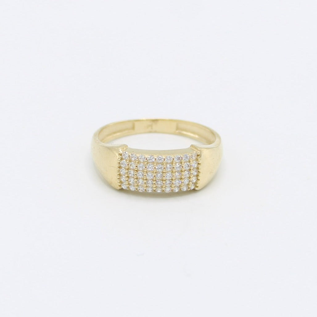 14K Fancy Women's Ring Cz Stones Yellow Gold