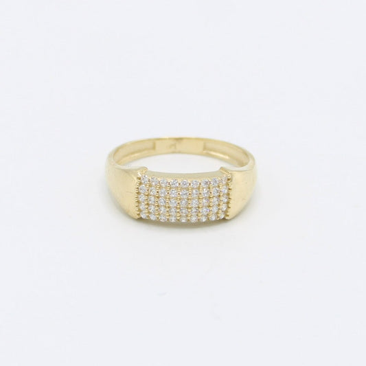 14K Fancy Women's Ring Cz Stones Yellow Gold