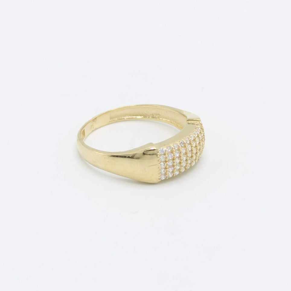 14K Fancy Women's Ring Cz Stones Yellow Gold