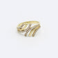 14K Fancy Women's Ring Cz Stones Yellow Gold