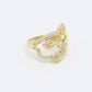 14K Lucky Women's Ring Cz Stones Yellow Gold