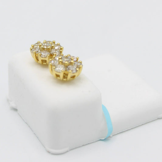 14K Round VS Diamond Earrings Yellow Gold