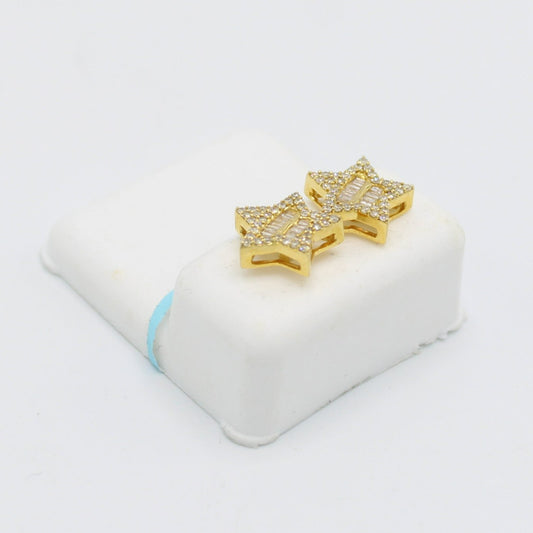 14K 🌟Star🌟 VS/Baguette Diamond Earrings Rose Gold
