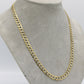 14K Solid Flat Cuban Chain Two Tones Yellow Gold (8..4 mm\24')
