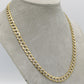 14K Solid Flat Cuban Chain Two Tones Yellow Gold ( 9.4 mm\ 24" )