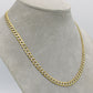 14K Solid Flat Cuban Chain Two Tones Yellow Gold ( 6.8 mm\ 22" )