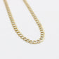 14K Semi-Solid Flat Cuban Chain Two Tones Yellow Gold ( 5.2 mm\ 20 " )