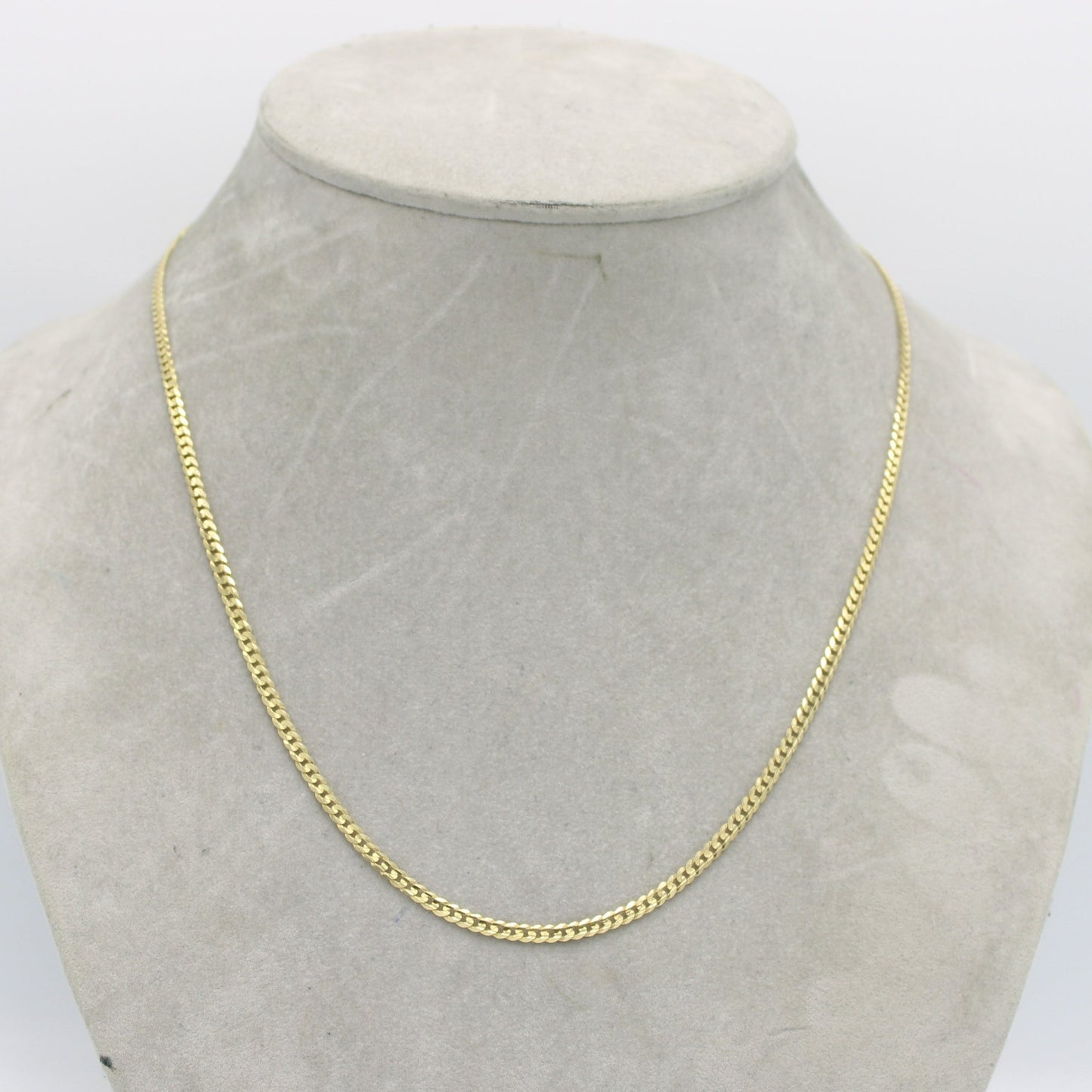 14K Solid Flat Cuban Chain Yellow Gold ( 3.1 mm\ 22 " )