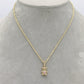 14K Teddy Bear ( Birthstone ) Pendant with Hollow Rope Chain (18 ")