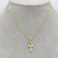14K Cross Pendant With Solid Cuban Chain (16 ")