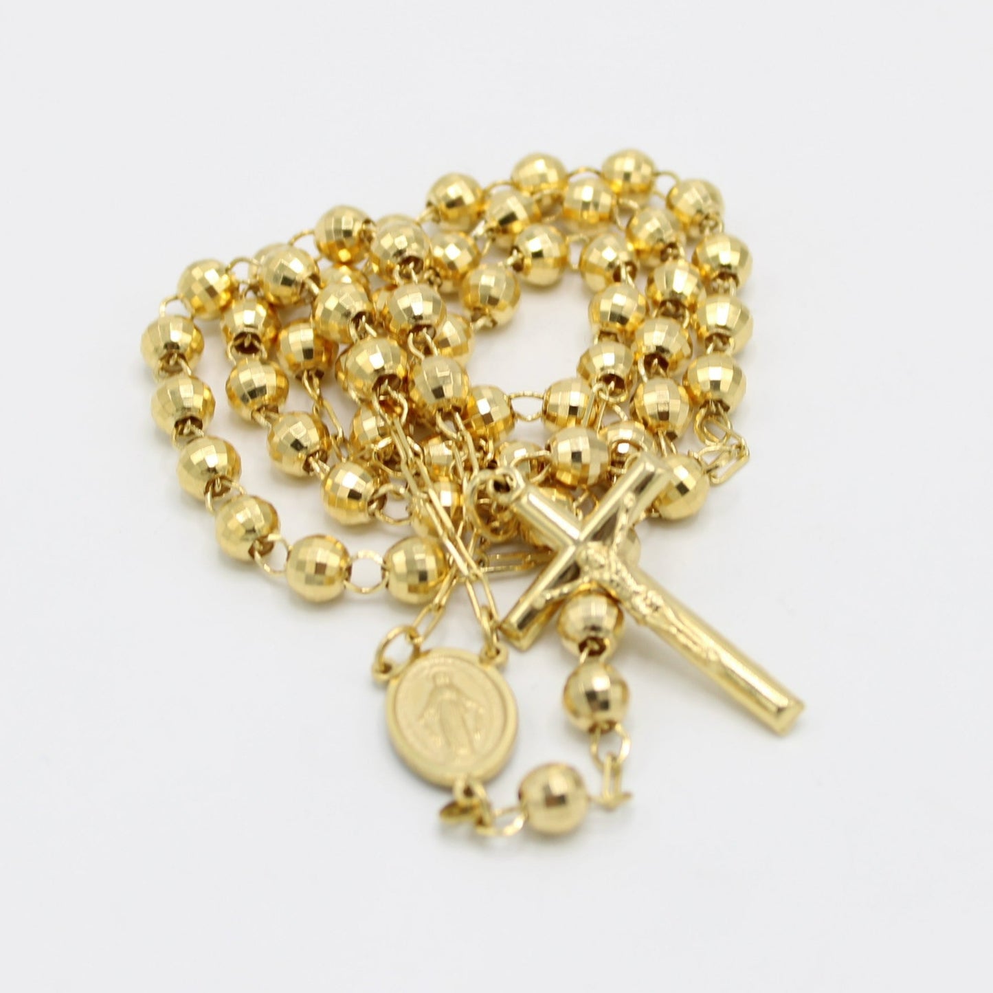 14k Yellow Gold 4.7mm Rosary Chain 26 Inches