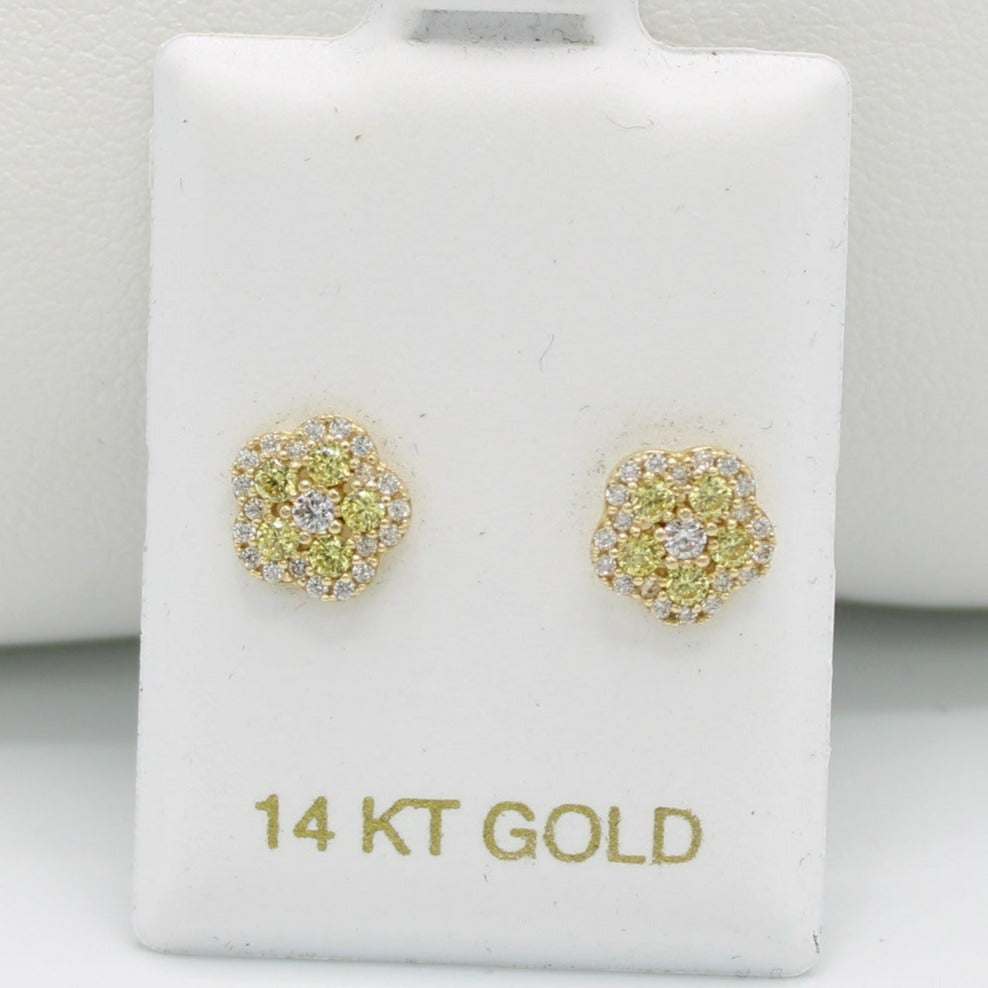 14K Baby Girl Earrings🌸Yellow Gold