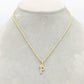 14K Crown Initial letter Name Cz Stones With Rope Chain Yellow Gold