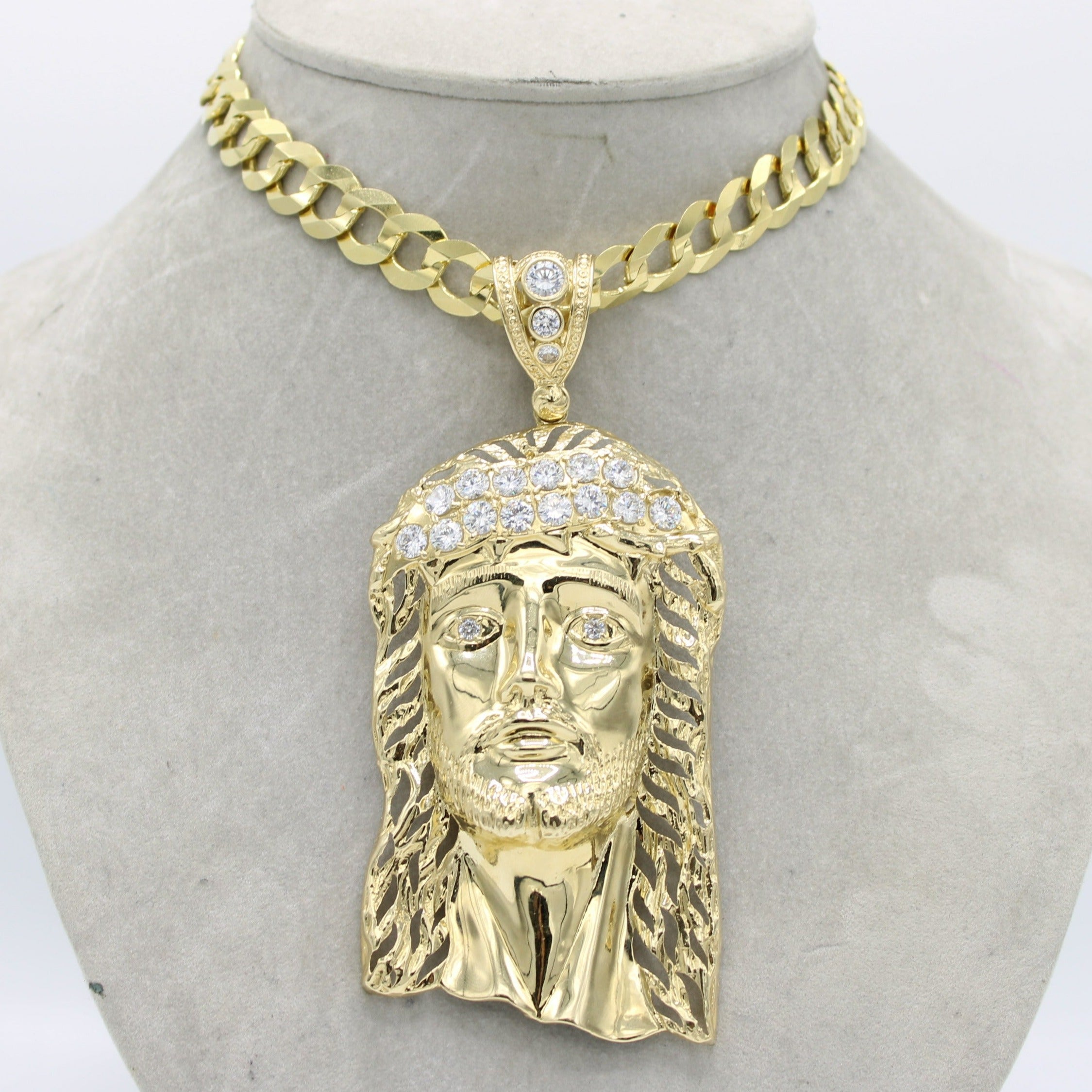 Jesus head clearance pendant gold