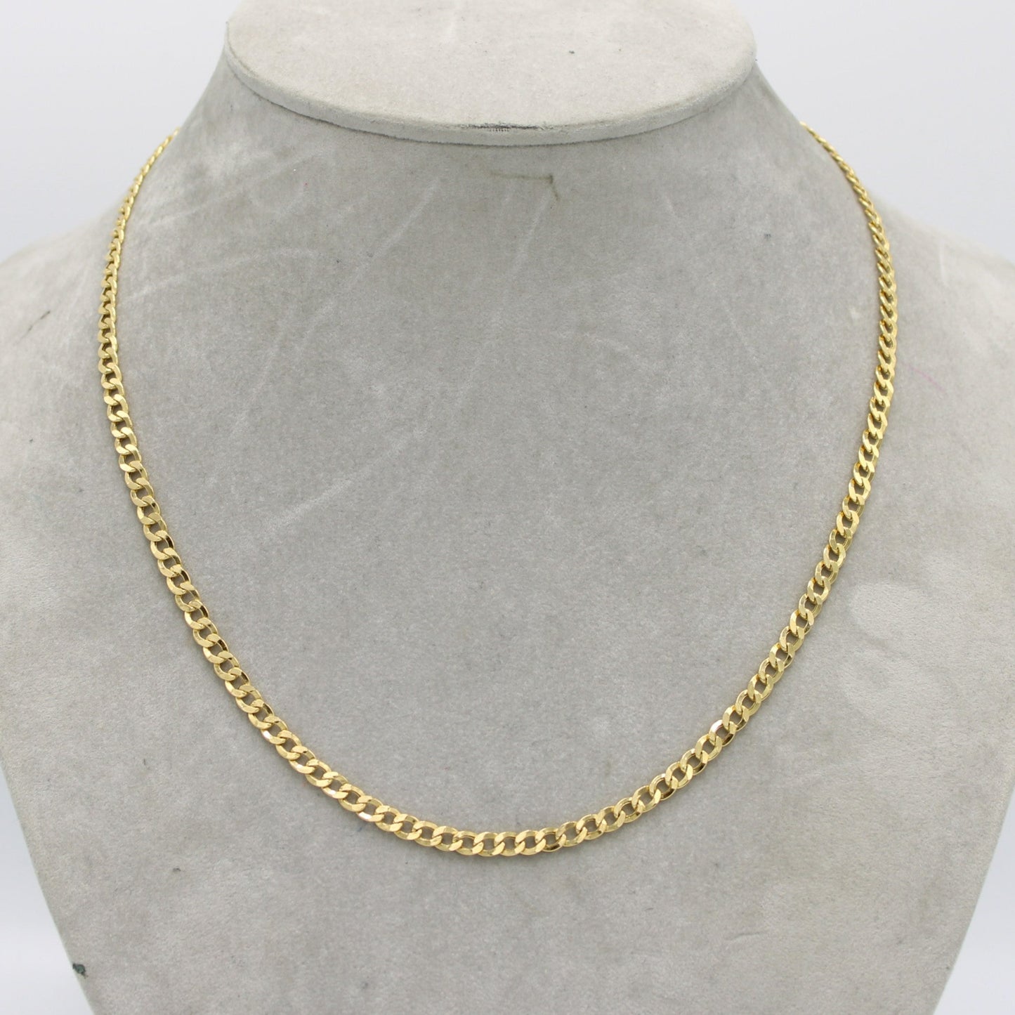 14K Semi-Solid Flat Cuban Chain Yellow Gold