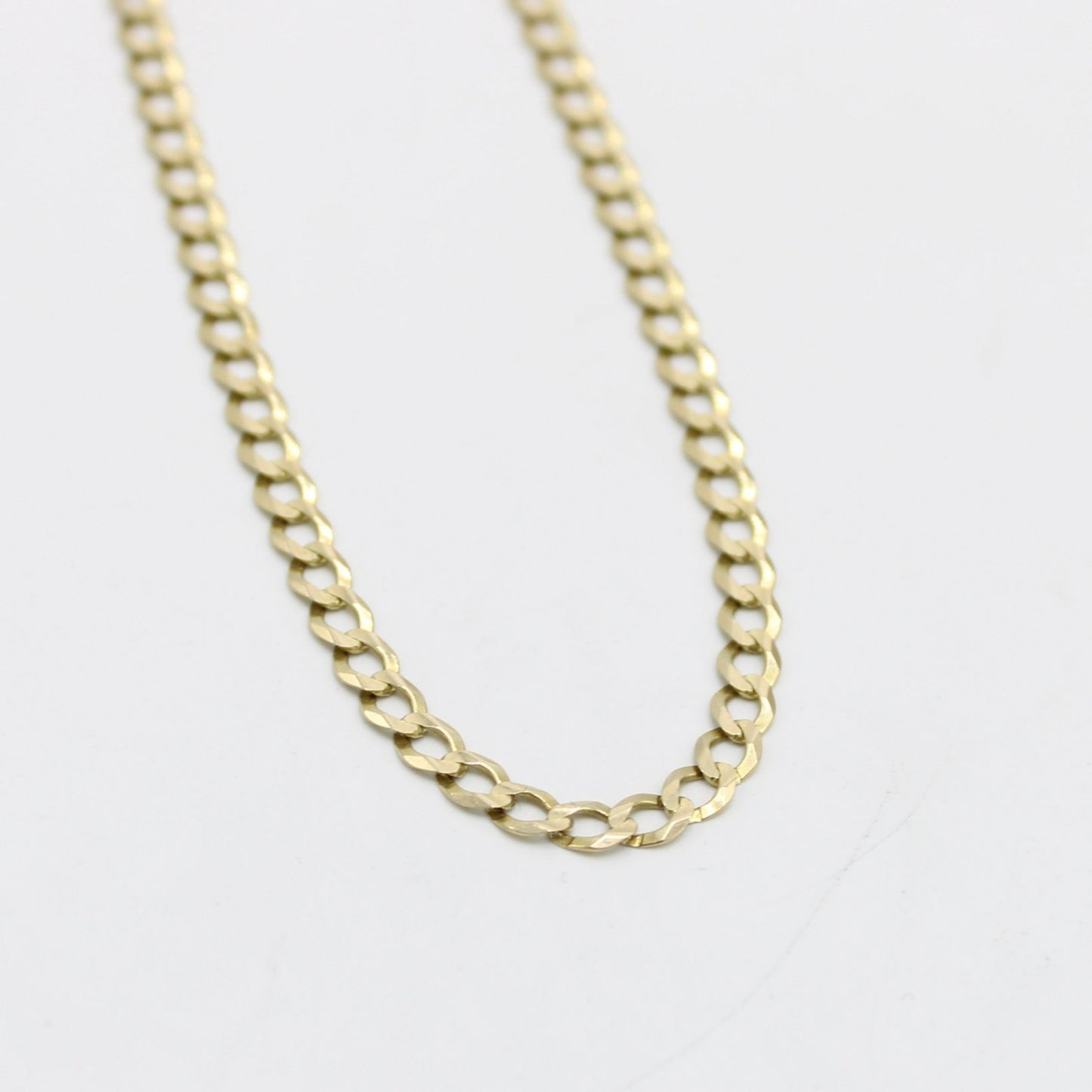 14k Solid Flat Cuban Chain Yellow Gold