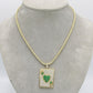 14k Ace Of Hearts Pendant with Ice Chain Yellow Gold