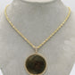 14K Doble Picture Pendant with Rope Chain Yellow Gold