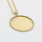 14K Doble Picture Pendant with Rope Chain Yellow Gold