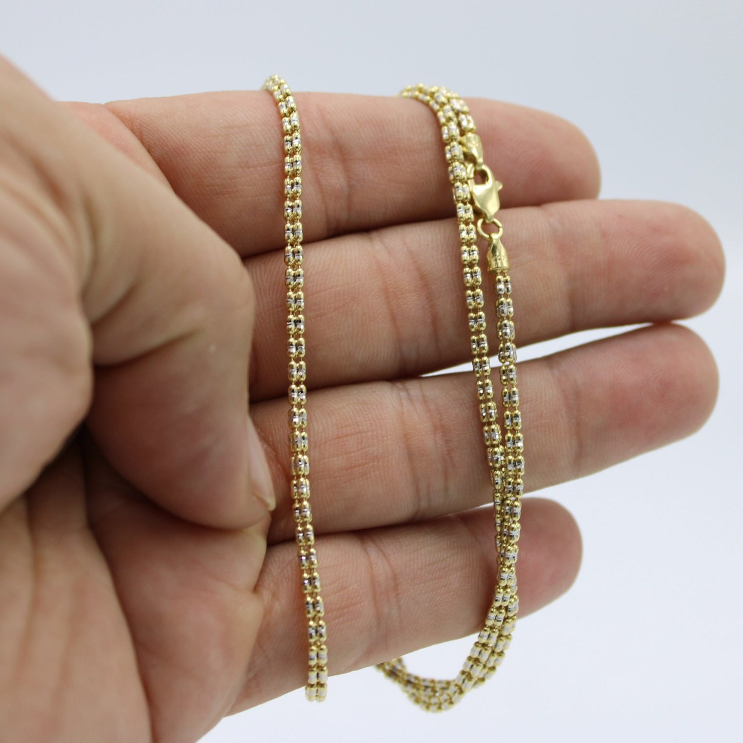 14K Moon Ice Chain Yellow Gold  \\ 3.8mm - 24 \\