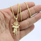 14K Divino Niño Pendant  with Rope Chain Yellow Gold