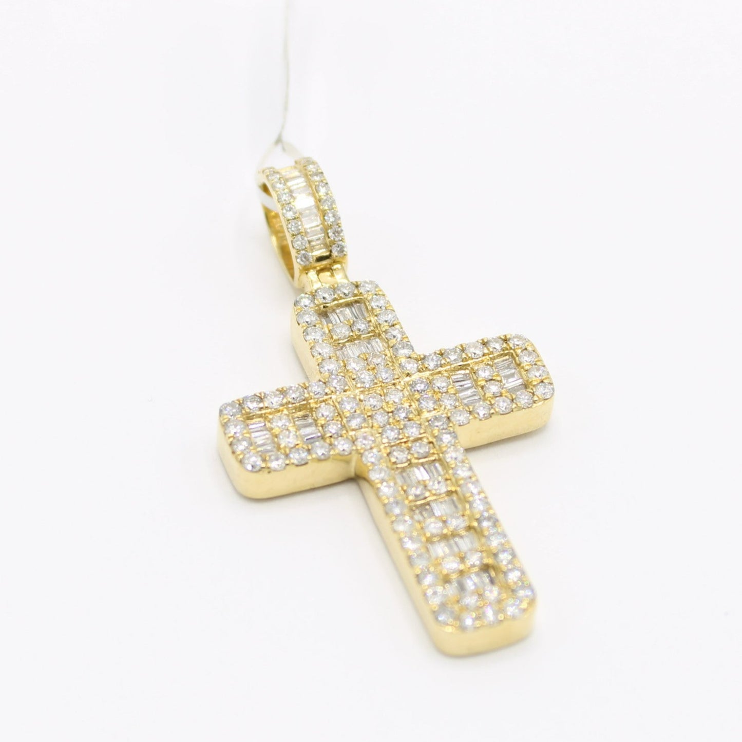 14K VS Diamond Cross Pendant Yellow Gold