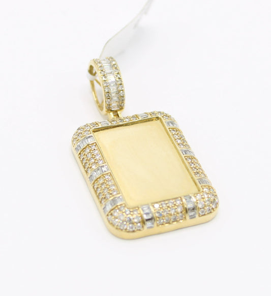 14K VS Diamond Picture Pendant Yellow Gold