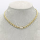 14K Choker Cuban Link Cz  \\ 6.5 mm - 18” \\