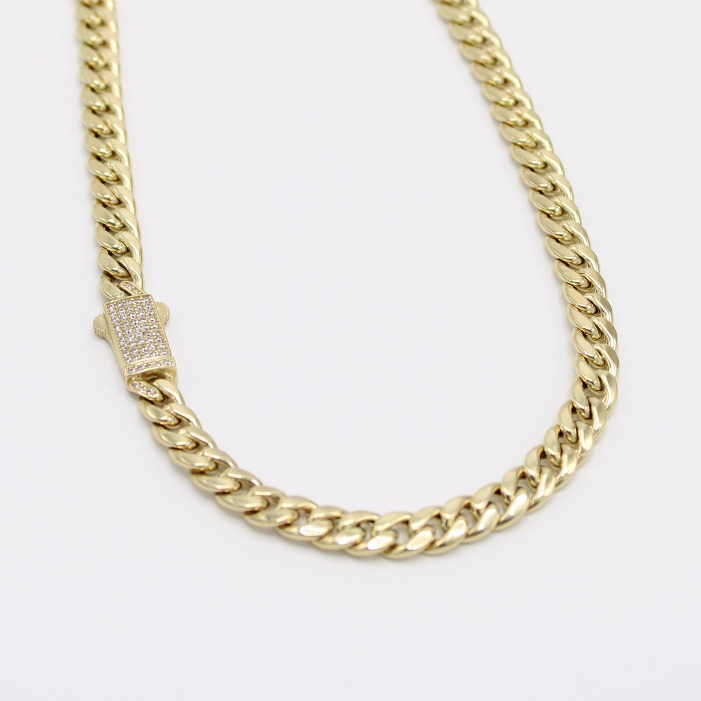 14K Choker Cuban Link Cz  \\ 6.5 mm - 18” \\