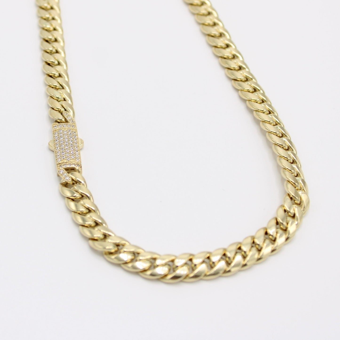 14K Choker Cuban Link Cz  \\ 7.4 mm - 16” \\