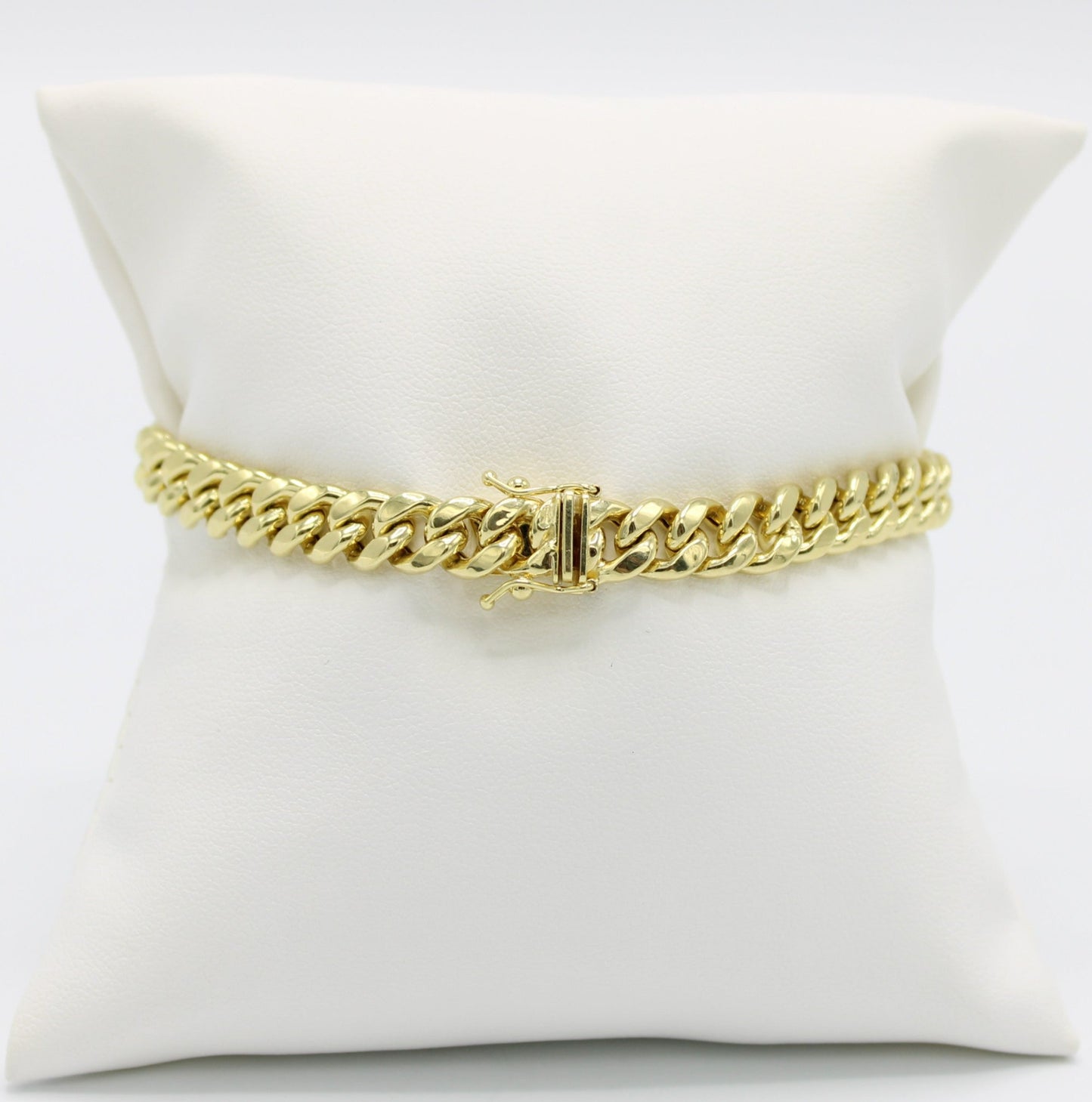 14K Semi-Solid Cuban Bracelet Yellow Gold //7.6mm - 8.5 in//