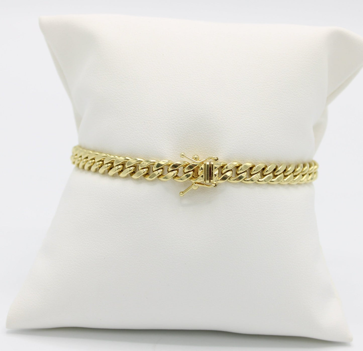 14K Semi-Solid Cuban Bracelet Yellow Gold // 6.7mm - 8.5 in //