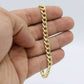 14K Semi-Solid Flat Cuban Bracelet Yellow Gold // 6.4mm  //