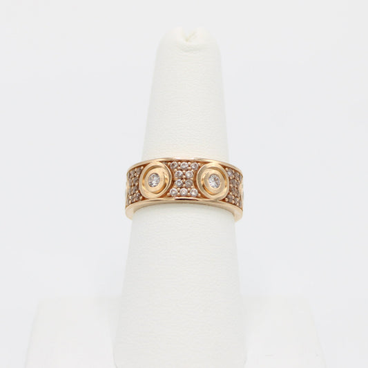 14K Women's Ring Cz Stones Rose Gold