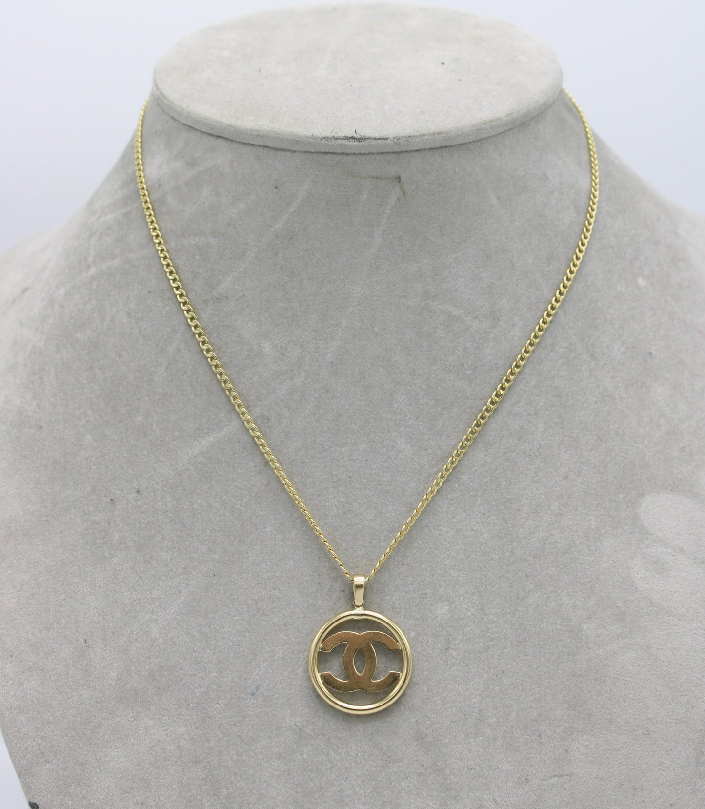 14k Fancy Pendant with Flat Cuban Chain Yellow Gold