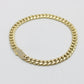 14k Miami Cuban Ankle Bracelet Two Tones Yellow Gold