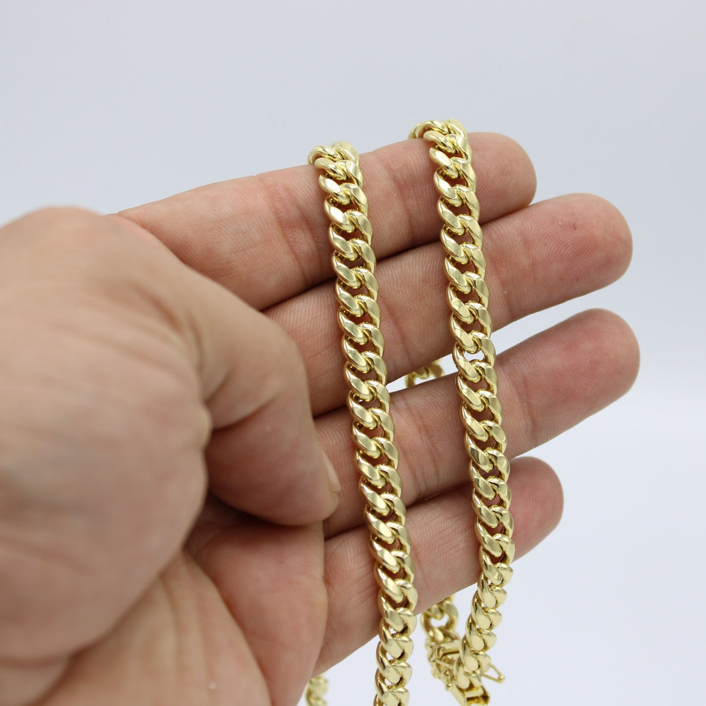 14K Set Miami Cuban Chain with Bracelet Yellow gold