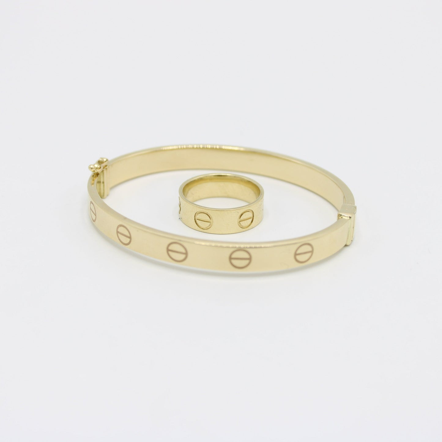 14K Love Set Bangle and Ring Yellow Gold