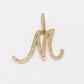 14K Initial Name ( M ) Cz Stones Yellow Gold