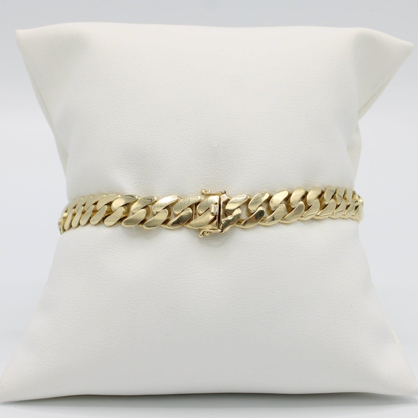 14K Semi-Solid Miami Cuban Link Bracelet Yellow Gold