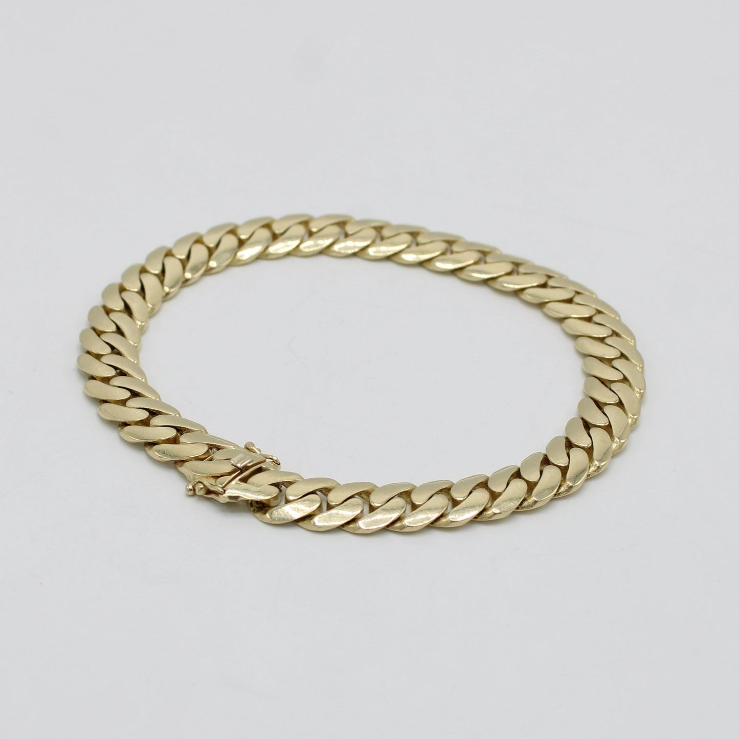 14K Semi-Solid Miami Cuban Link Bracelet Yellow Gold