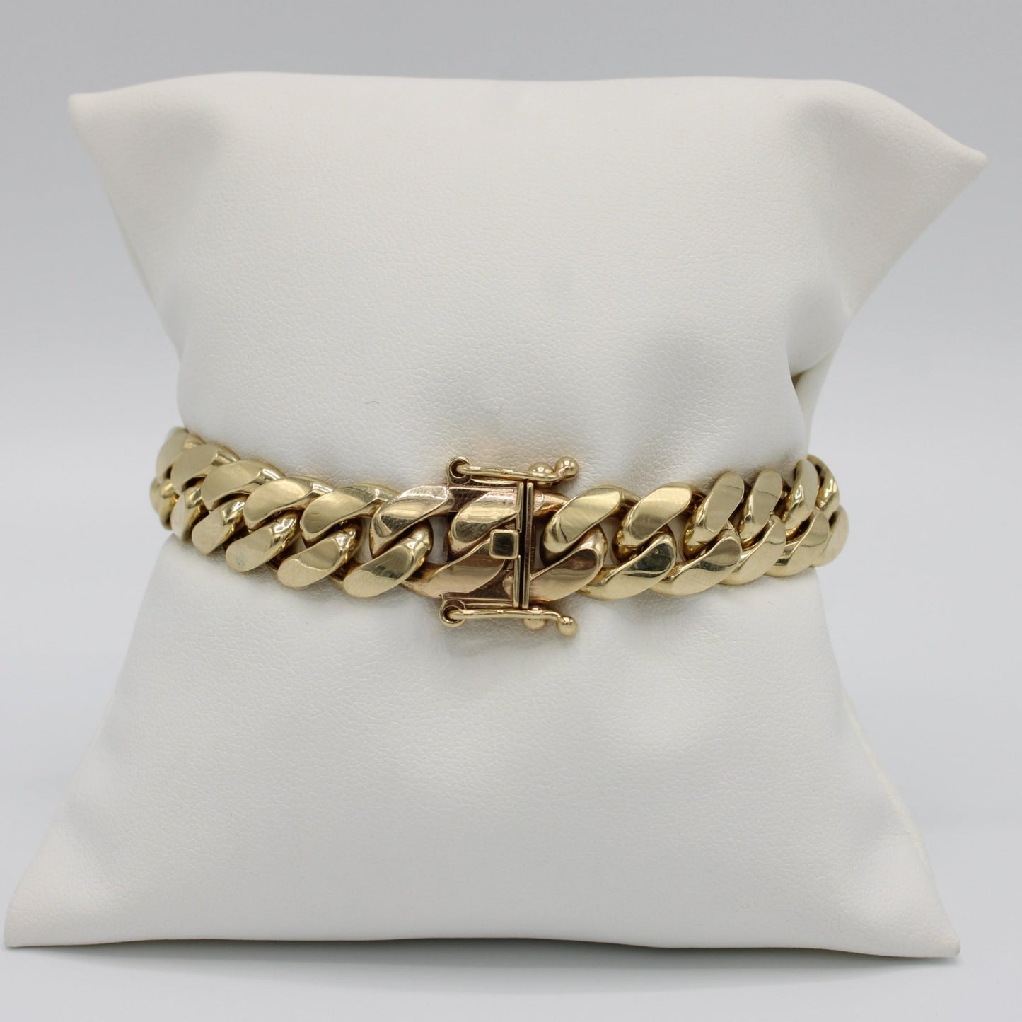 14K Semi-Solid Miami Cuban Link Bracelet Yellow Gold